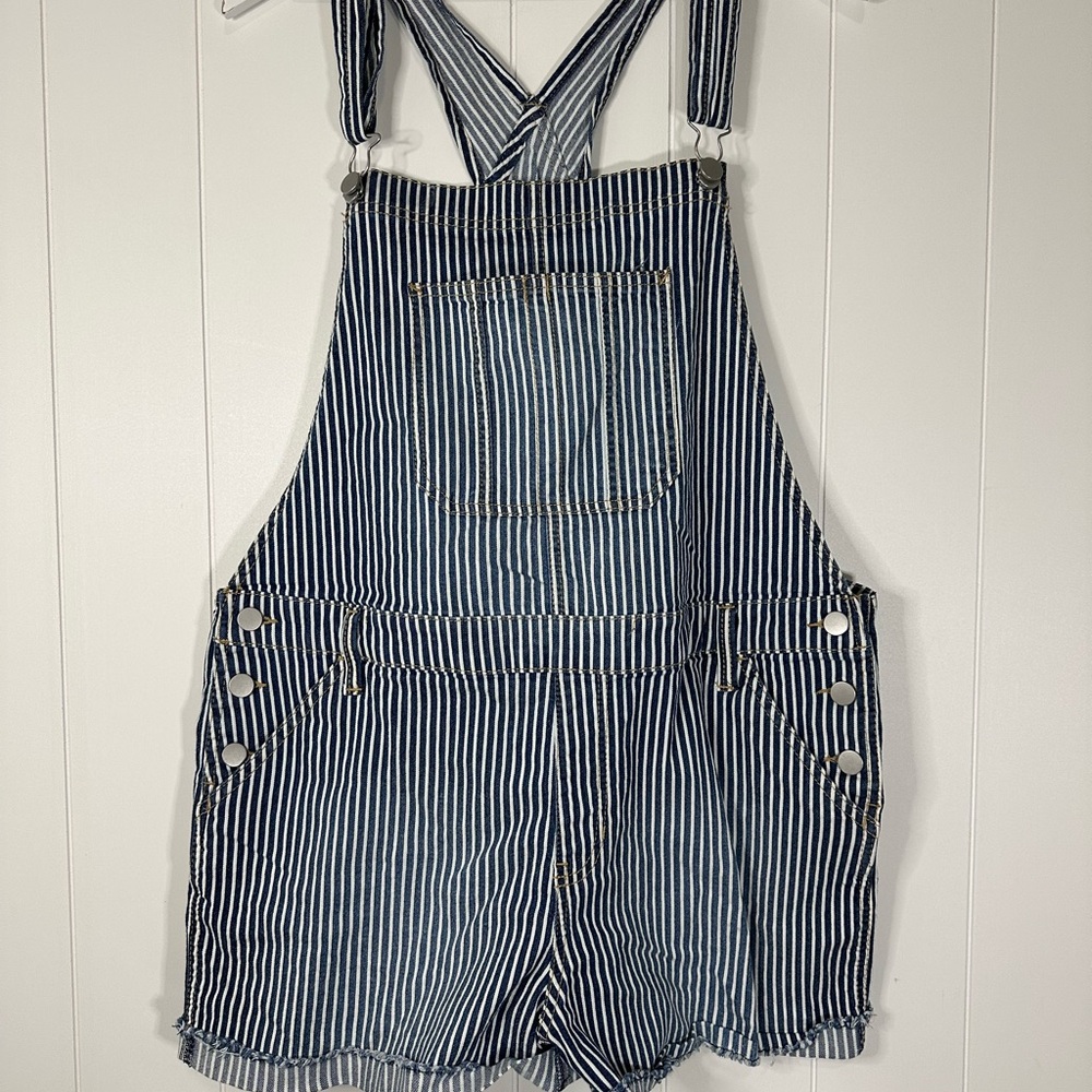 NOBO Blue and White Striped Overalls